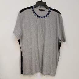 Unisex Adults Gray Cotton Round Neck Short Sleeve Pullover T-Shirt Size XL