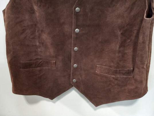 Roper Saguaro West Brown Leather Vest Size 2XL image number 6