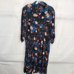 Torrid Women's Black Floral Print Midi Challis Shirt Dress Size 0