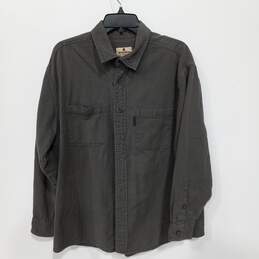 Woolrich Men's Gray Long-sleeved Button Up Shirt Size XL