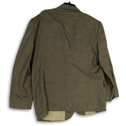 Mens Green Notch Lapel Long Sleeve Flap Pockets Two Button Blazer Size 48R alternative image