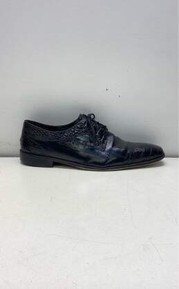Stacy Adams Mens Derby Black Leather Croc Print Round Toe Lace Up Shoes Size 13