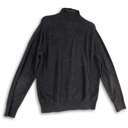 Mens Gray Heather Mock Neck 1/4 Zip Long Sleeve Pullover Sweater Size XL alternative image