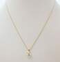 14K Yellow Gold Pearl & Diamond Accent Cluster Pendant Necklace 1.7g image number 1
