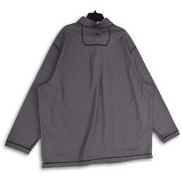 NWT Mens Steel Blue Mock Neck 1/4 Zip Long Sleeve Pullover Jacket Size 3XLB alternative image