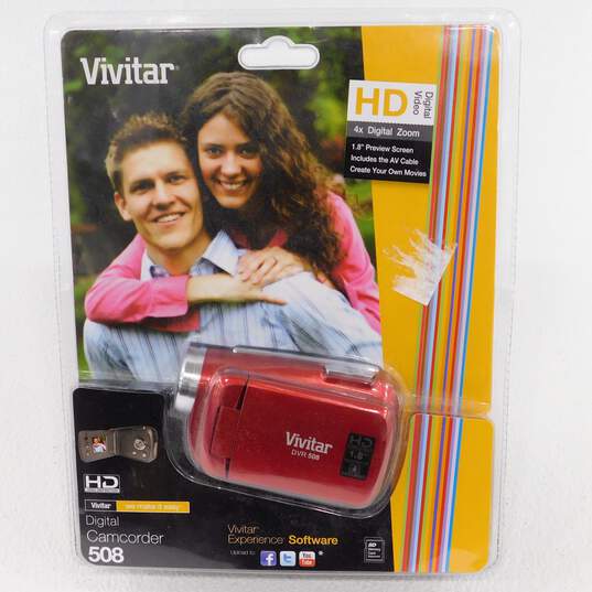 Vivitar DVR-508 HD Digital Video Camcorder Recorder Red Sealed image number 1