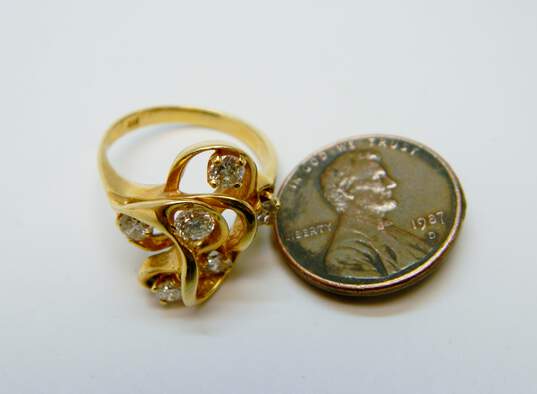 14K Yellow Gold 0.79 CTTW Diamond Artisan Ring 5.1g image number 4