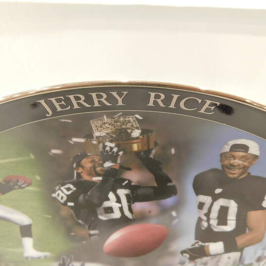 Danbury Mint Jerry Rice Raiders Collectors Plate W/ COA image number 7