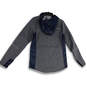 Womens Gray Long Sleeve Pockets Full-Zip Hooded Jacket Size Medium image number 2