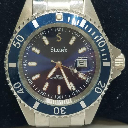 Stauer Blue Dial, Bezel Diver Stainless Steel Watch image number 1