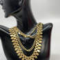 Designer Stella & Dot Gold-Tone Triple Strand Layered Statement Necklace image number 1