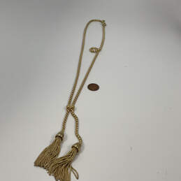 Designer J. Crew Gold-Tone Lariat Style Tassel Rope Link Chain Necklace alternative image