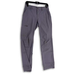 Womens Gray Flat Front Pockets Straight Leg Hiking Cargo Pants Size 0P