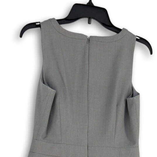 Womens Gray Mercantile Sleeveless Round Neck Back Zip Sheath Dress Size 2 image number 4