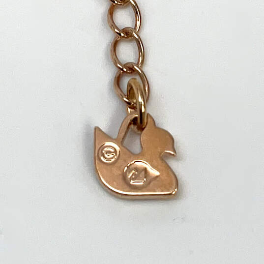 Designer Swarovski Rose Gold-Tone Pink Crystal Cut Stone Chain Necklace image number 4