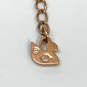 Designer Swarovski Rose Gold-Tone Pink Crystal Cut Stone Chain Necklace image number 4