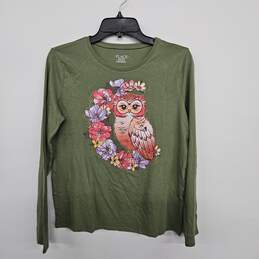 Green Owl Long Sleeve Shirt