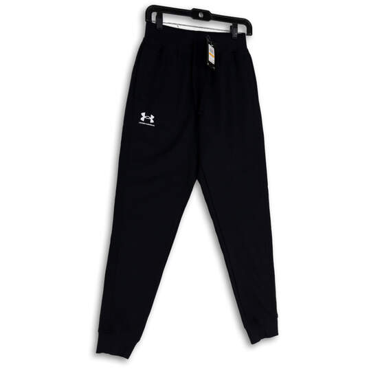 NWT Mens Black Pockets Drawstring Elastic Waist Pull-On Jogger Pants Size S image number 1