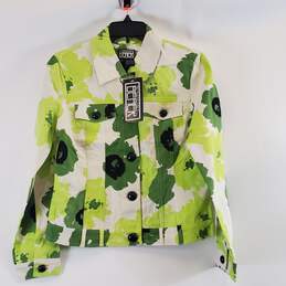 Berek Women Green Abstract Floral Jacket S NWT