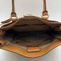 Michael Kors Womens Hamilton Brown Leather Bag Charm Satchel Bag Purse image number 5