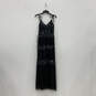 NWT Womens Black Sequin V-Neck Sleeveless Back Zip Evening Maxi Dress Sz 4 image number 1