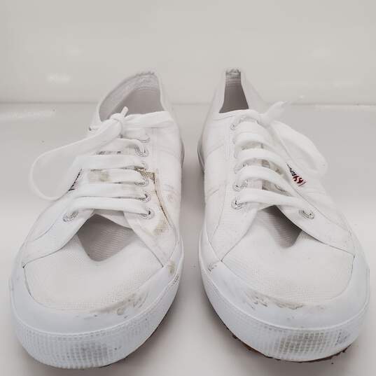 Superga Lace Up Canvas Sneakers In White  Size 41.5 image number 4