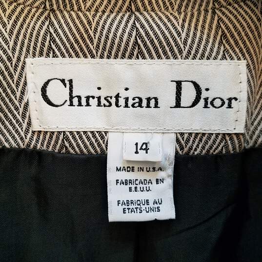 Buy the Christian Dior Womens Tan Herringbone Long Sleeve 2-Piece