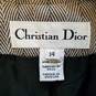 Christian Dior Womens Tan Herringbone Long Sleeve 2-Piece Pant Suit Size 14 image number 3