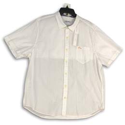 NWT Tommy Bahama Mens White Short Sleeve Spread Collar Button-Up Shirt Size XXL