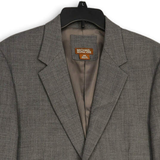 Mens Gray Notch Lapel Long Sleeve Flap Pocket Two Button Blaze Size 40R image number 3