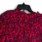 Womens Pink Floral Balloon Sleeve Button Front Blouse Top Size Small image number 4