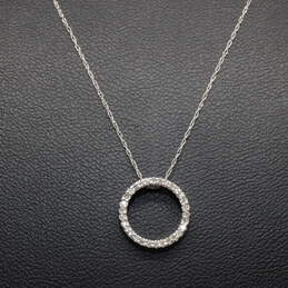 10K White Gold Diamond Accent Circle of Life Pendant Necklace - 1.3g alternative image