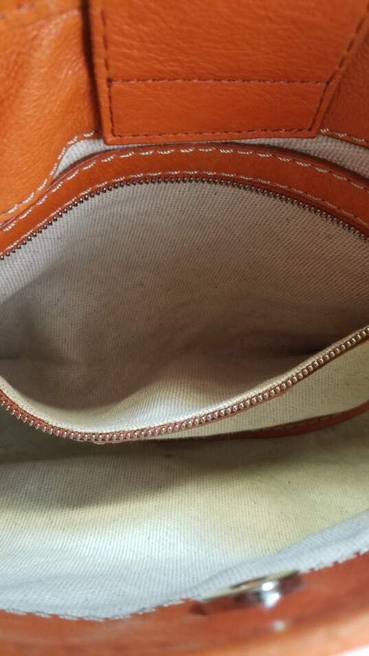 Buy the Michael Kors Orange Persimmon Leather Shoulder Handbag