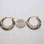 Michael Anthony 10K Yellow & White Gold Hoop Earrings - 2.37g image number 3
