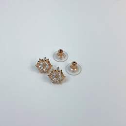 Designer Swarovski Gold-Tone Clear Crystal Snowflake Stud Earrings alternative image