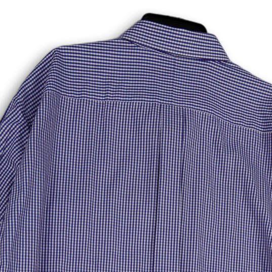 NWT Mens Blue Gingham Long Sleeve Pockets Button-Up Shirt Size 20/34-35 Big image number 4