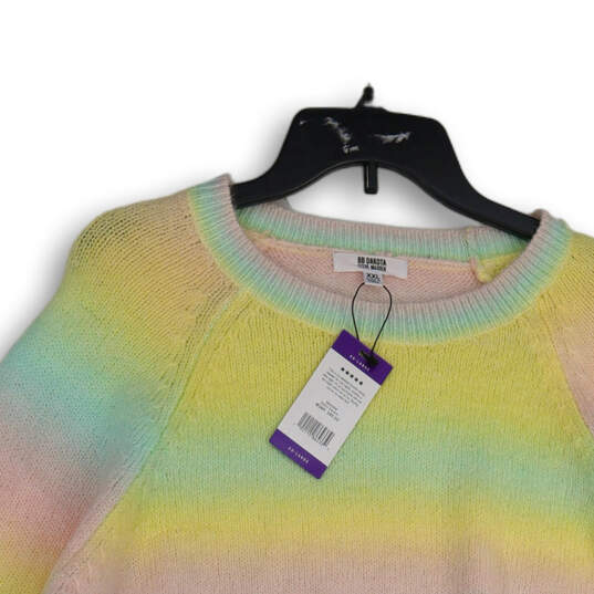 NWT Womens Multicolor Rainbow Crew Neck Long Sleeve Pullover Sweater Sz XXL image number 3