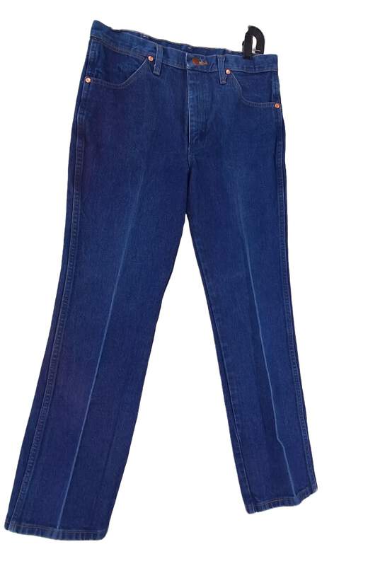 Mens Blue Medium Wash Pockets Denim Straight Leg Jeans Size 34x30 image number 1