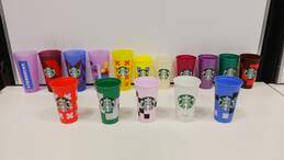 Bundle of Fifteen Plastic Starbucks Cups