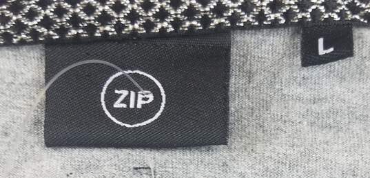 Zip Men Grey Casual Shirt L image number 3