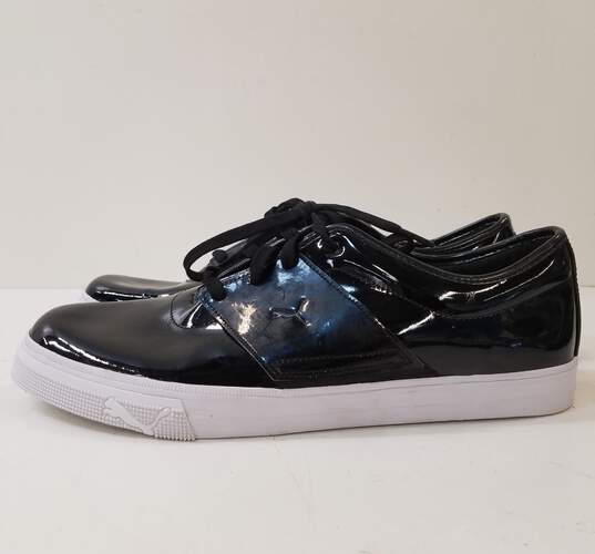 PUMA 357458 Eco Ortholite Black Shiny PVC Lace Up Low Sneakers Men's Size 13 image number 1