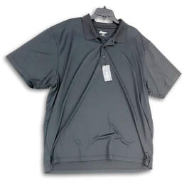 NWT Womens Black Collared Short Sleeve Stretch Side Slit Polo Shirt Sz 3XL
