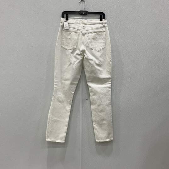 NWT Womens White Light Wash Distressed High-Rise Skinny Denim Jeans Size 29/8 image number 2