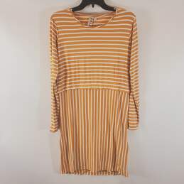 Dolan Anthropologie Women Gold Striped Dress S NWT