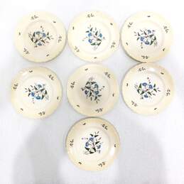 Wedgwood England Williamsburg Wild Flowers Set of 7 6 1/4 Inch Butter Plates