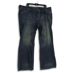 Harley-Davidson Womens Dark Blue Denim Medium Wash Straight Jeans Size 24