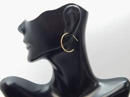 14K Yellow Gold Half Hoop Earrings 1.0g alternative image