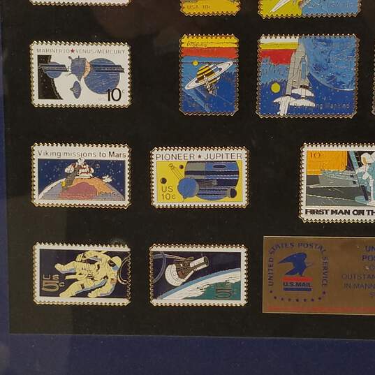 Framed & Matted Collection of USPS Enamel Pins Commemorating Outstanding Achievement in Space Flight image number 6