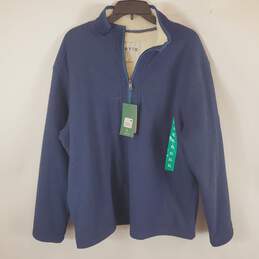 Orvis Men Blue Pullover Fleece Sweater XL NWT
