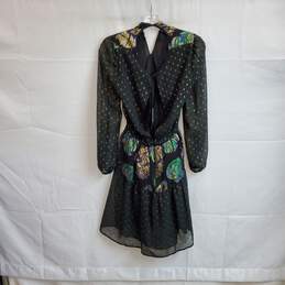 Cynthia Rowley Inverness Mixed Media Fish Bell Sleeve Silk Blend Dress WM Size 2 NWT